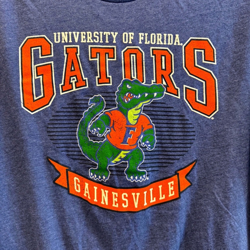 Captivating University of Florida Gators Gainesville Blue Heather Tee Mens 2XL - Picture 3 of 7